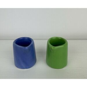 Restaurant Ware Shenango Rare Gala Blue & Green Individual Creamer Pitcher Retro